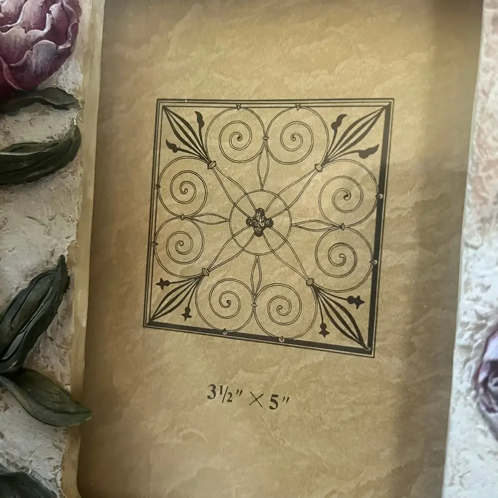 3D Resin Rose Photo Frame Easel Back Floral Cottagecore Romantic Table Decor